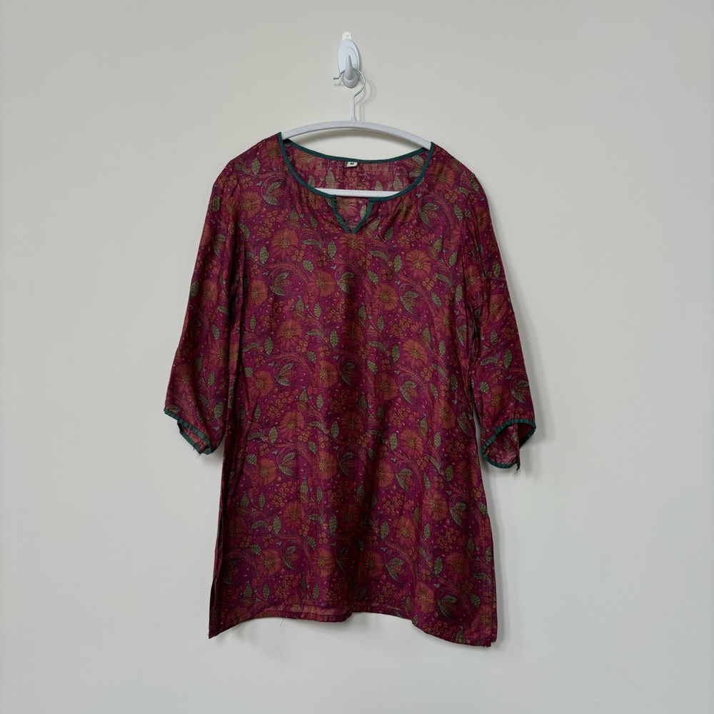 Magenta Crepe Kurti
